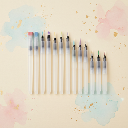 Aqua Flow Brush Pens size lineup