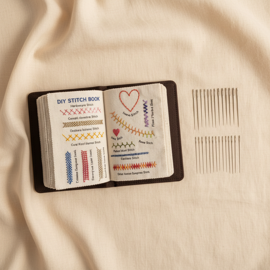 DIY Stitch Book flat lay